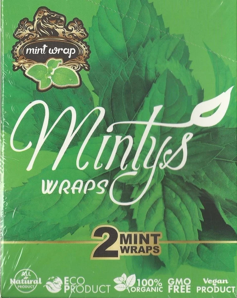 ОБЕРТКИ MINTY'S 100% ОРГАНИЧЕСКИЕ ВЕГАНСКИЕ ЛИСТЬЯ МЯТЫ 5 УПАКОВОК (10 ОБЕРТОК) - БЕЗ ТАБАКА - Изображение 2 из 2