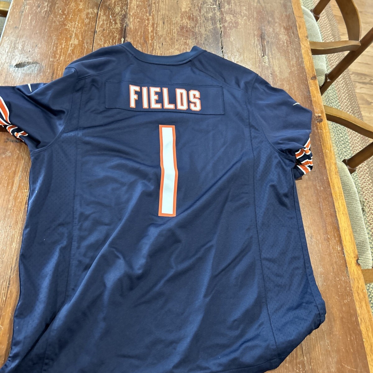 Nike Chicago Bears #1 Justin Fields Jersey Men's XL Navy Blue NFL Football