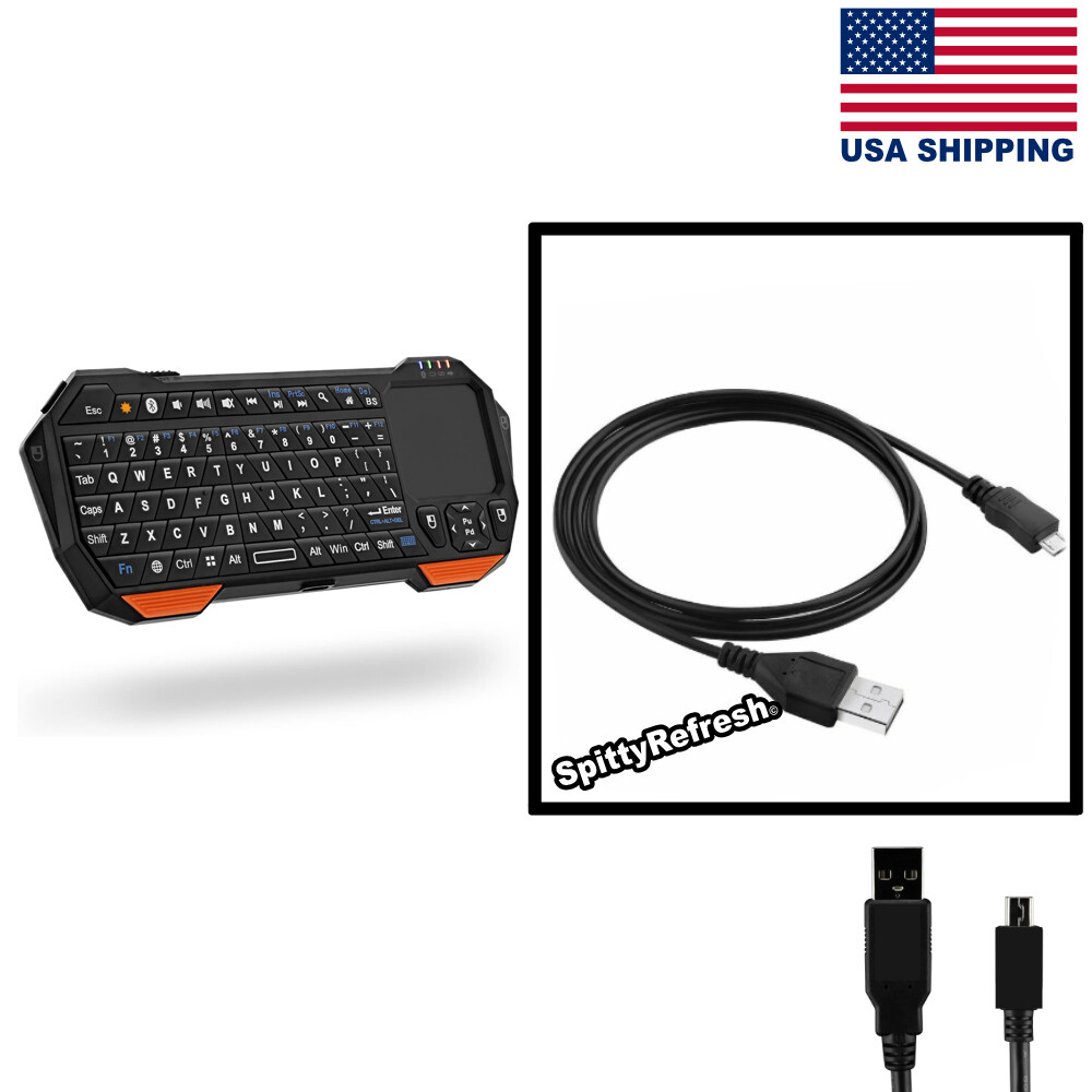 Fosmon Mini Bluetooth Keyboard Wireless USB Power Cable Tran