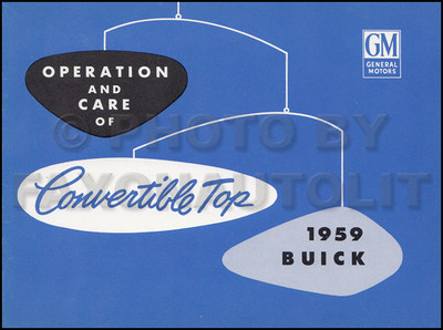 Original NOS 1959 Buick Convertible Top Owners Manuell Electra Lesabre Invicta