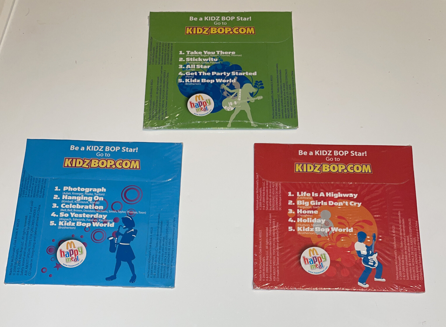 Kidz Bop 1, 4 & 5 - McDonald's Happy Meal (CD, 2009) New Sealed.  Bundle Of 3