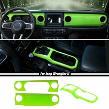 Dashboard Cover Cup Holder Center Console Trim For Jeep Wrangler JL JT 18+ Green