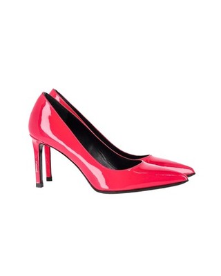 Saint Laurent Spitz zulaufende Pumps 80 In Fuchsia Lack Kalbsleder Damen Größe