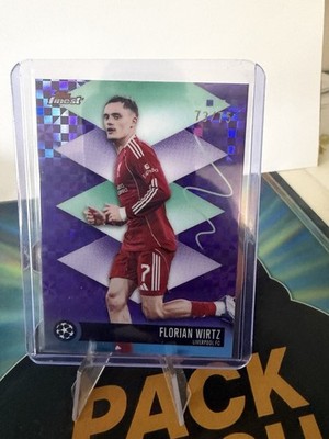Florian Wirtz /75 Topps Finest UCC 25/26 Liverpool FC Purple Parallel