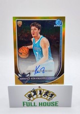 2025-26 Bowman Chrome Kon Knueppel 07/50 True Gold Auto #Match SSP RC Hornets 