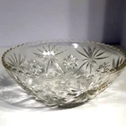 Anchor Hocking Prescut Star of David Serving Bowl 10.5" Vintage EAPC Glass