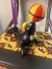 Vintage Masudaya 1985 Japan Battery Operated Circus Seal With Spining Ball Rocks