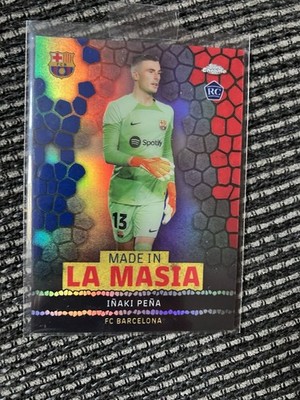 Topps Chrome FC Barcelona Fußball Karte No. LA-3 Inaki Pena Rookie La Masia