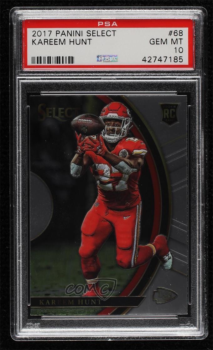 2017 Panini Select Concourse Kareem Hunt #68 PSA 10 GEM MT Rookie RC 00ax