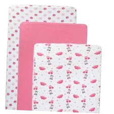 Crib Sheets (3 Pack) - Soft Jersey Cotton Fitted Baby Crib Sheets | Cute Pink