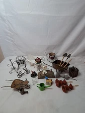 Miniature Fairy Garden Accessory Lot Of 20+ Vignette Rustic Whimsical In/outdoor