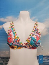 Nwt Women  s Cupshe Pink Blue Purple Bikini Top Small Floral Print
