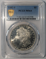 1882-S Morgan Silver Dollar $1 PCGS MS64 42192598