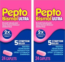 Pepto Bismol Caplets Ultra, Nausea Indigestion Relief, 48 Tablets