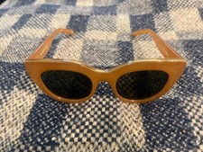 Le Specs Air Heart Sunglasses Caramel Khaki Mono Gold Trim