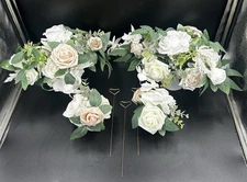 Ling's Moment assorted floral centerpiece set of 4  in white & Sage