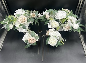 Ling's Moment assorted floral centerpiece set of 4 in white & Sage
