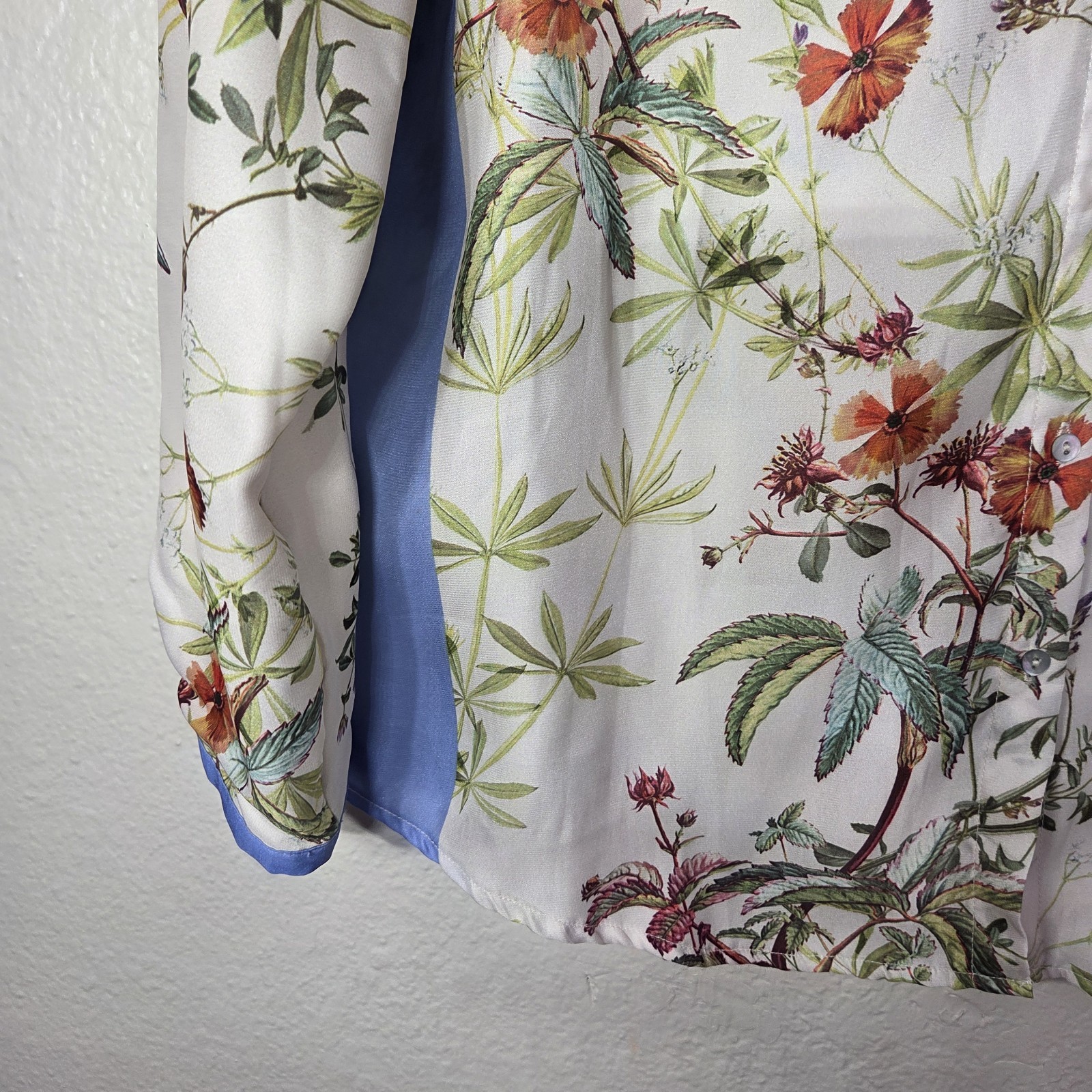 ZARA Basic White Floral Button Front Blouse Top S… - image 5