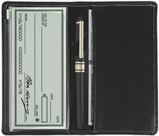 Sanlykate Leather Checkbook Cover for Men and Women, Check Book Case Card Holder