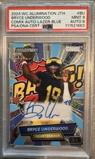2024 WC Alumination JTH Bryce Underwood COMIX AUTO-LAZER-BLUE 2/2 #BU PSA 9