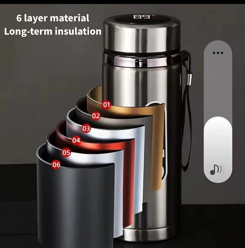 Bottiglia Thermos Acciaio Inox 500Ml-1L con Display LED Temperatura SUS304 - Immagine 2 di 4