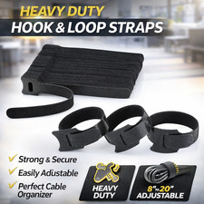 Hook & Loop Cable Ties  Velcros Wire Lead Desk Tidy Organiser Family Cable