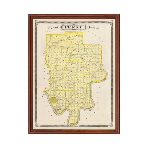 Old Map of Perry County, IN 1876 - Vintage Indiana Art - Picture 1 of 29