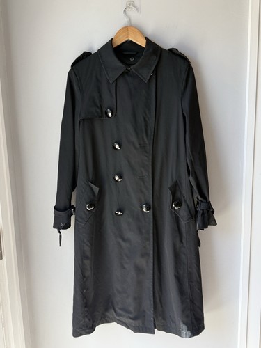 Salvatore Ferragamo, Vintage Salvatore Ferragamo Wool & Cashmere Black Trench Coat