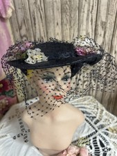 Vintage Antique Ladies Hat Millinery Flowers Fascinator