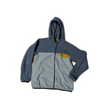 Patagonia Boys Jacket Size 7/8 Small Fleece Gray Light Blue