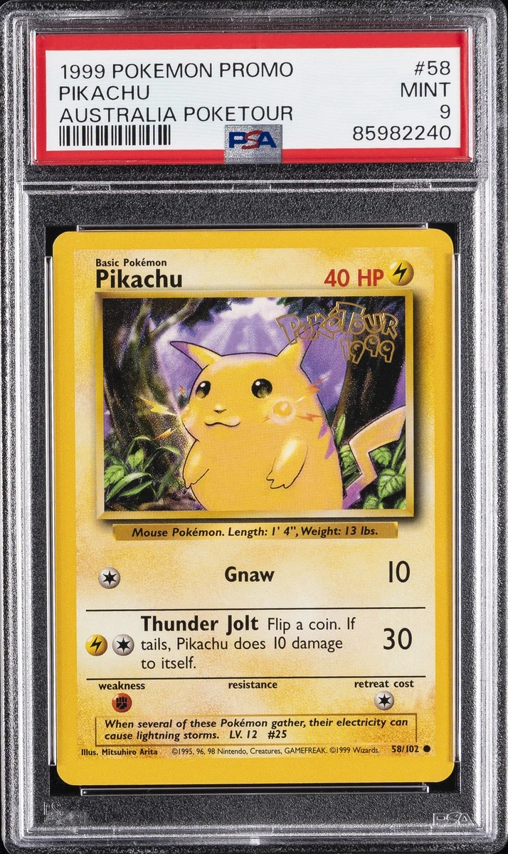 Pokémon TCG Base Set Pikachu Grade 9 Individual Collectible Card