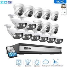 ZOSI 8CH/16CH 5MP/8MP POE IP Security Camera System 4K AI Face Detect NVR Audio