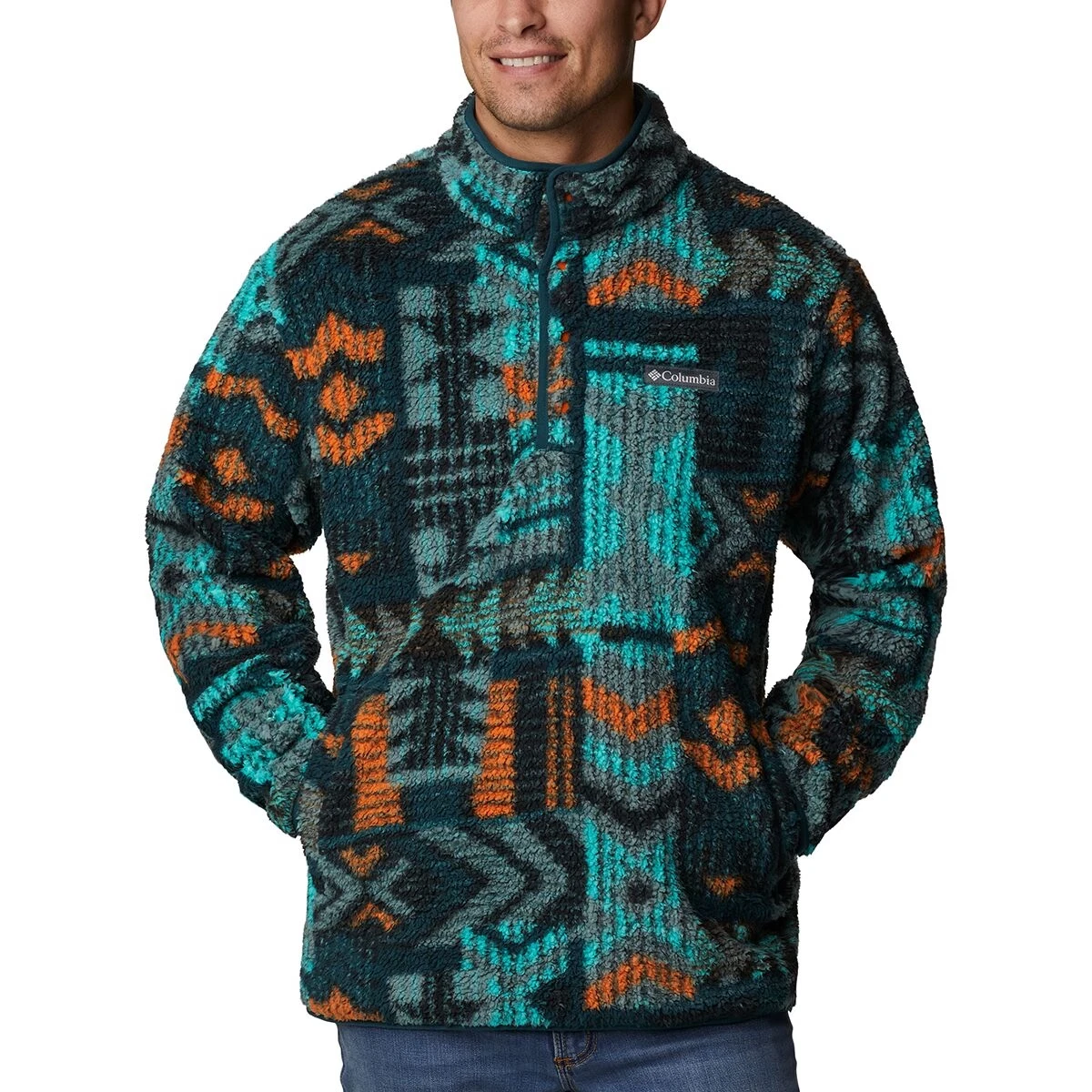 New Men's Columbia Rugged Ridge II Sherpa 1/2 Snap Pullover, Size Medium - product detail image 1