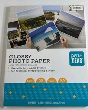 Pen Gear GLOSSY PHOTO PAPER 8.5x11 50 SHEETS INKJET PRINTERS