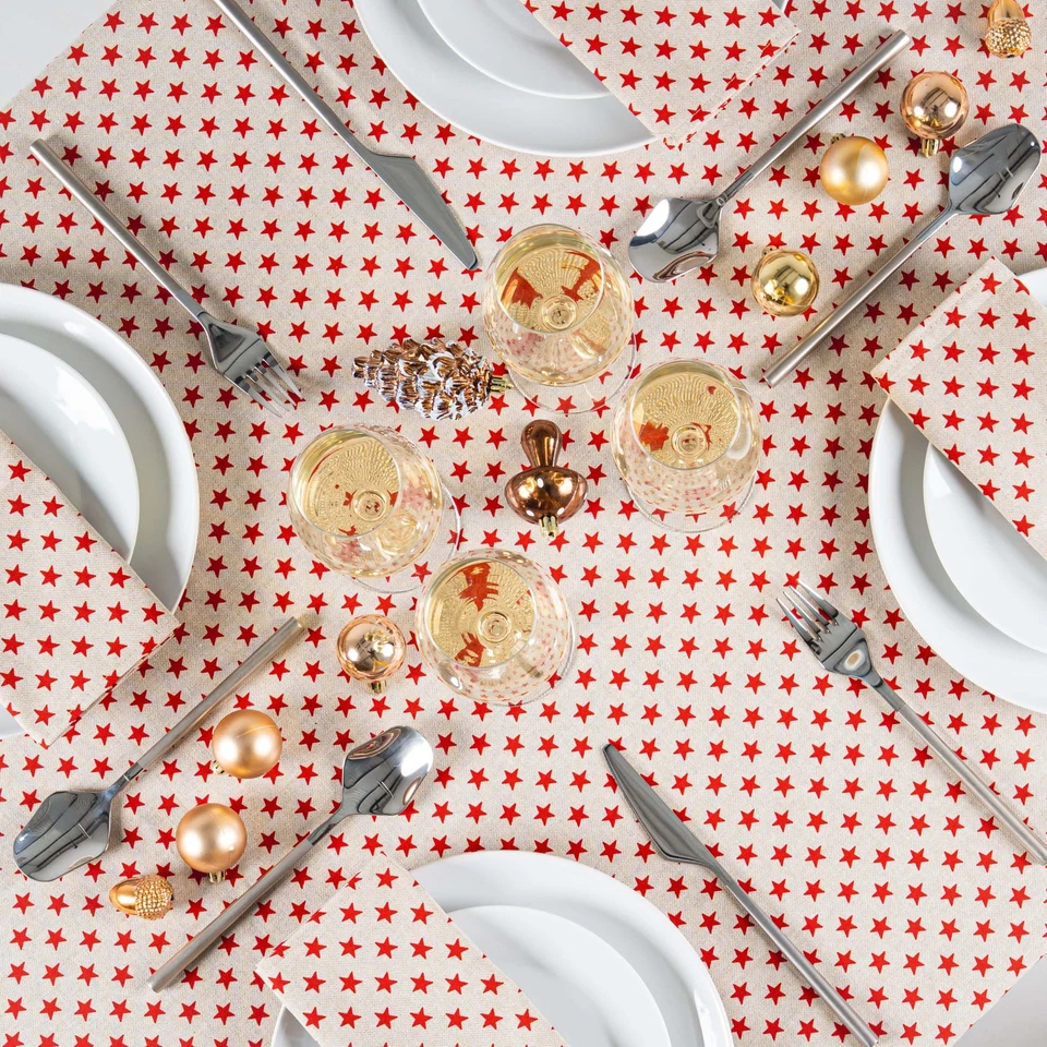 Christmas Tablecloth 100% Cotton – Festive Holiday Dining Room Kitchen Décor - Image 4 of 4