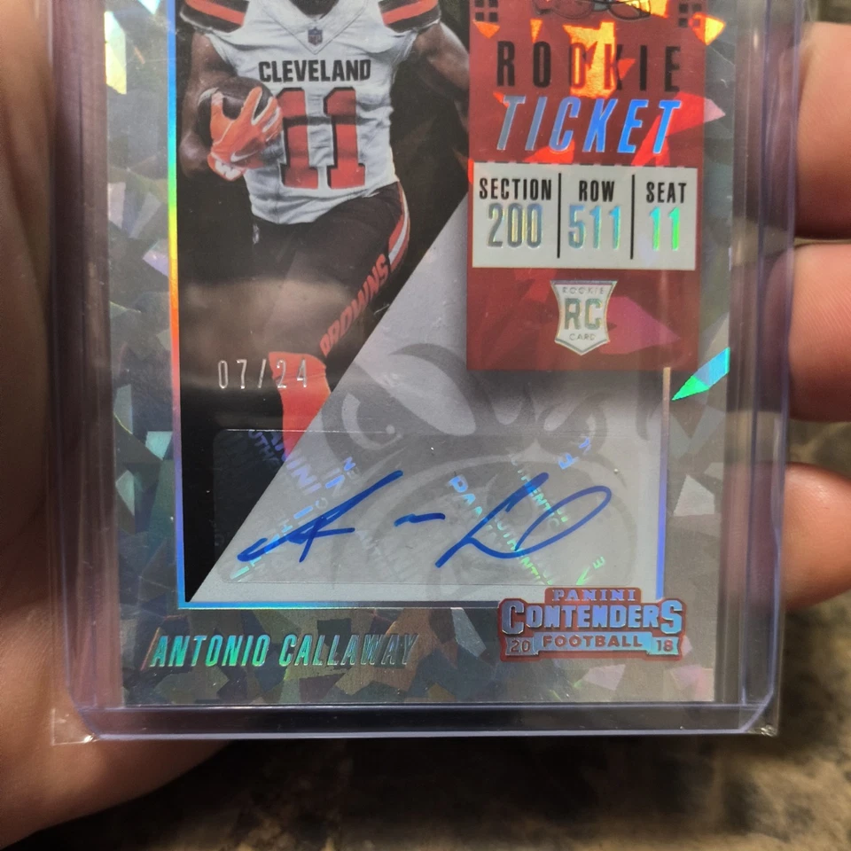 2018 Panini Contenders Autograph Antonio Callaway Cracked Ice Ticket /24 (RC) - Image 3 of 4