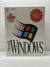 Windows 3.1 Operating System on 3.5" Disks in Big Box - French Version