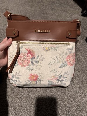 Fiorelli Floral Crossbody Bag Brown Trim Adjustable Strap