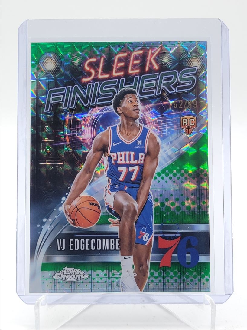 VJ EDGECOMBE 2025-26 TOPPS CHROME SLEEK FINISHERS ROOKIE GREEN GEO /99 Q4221
