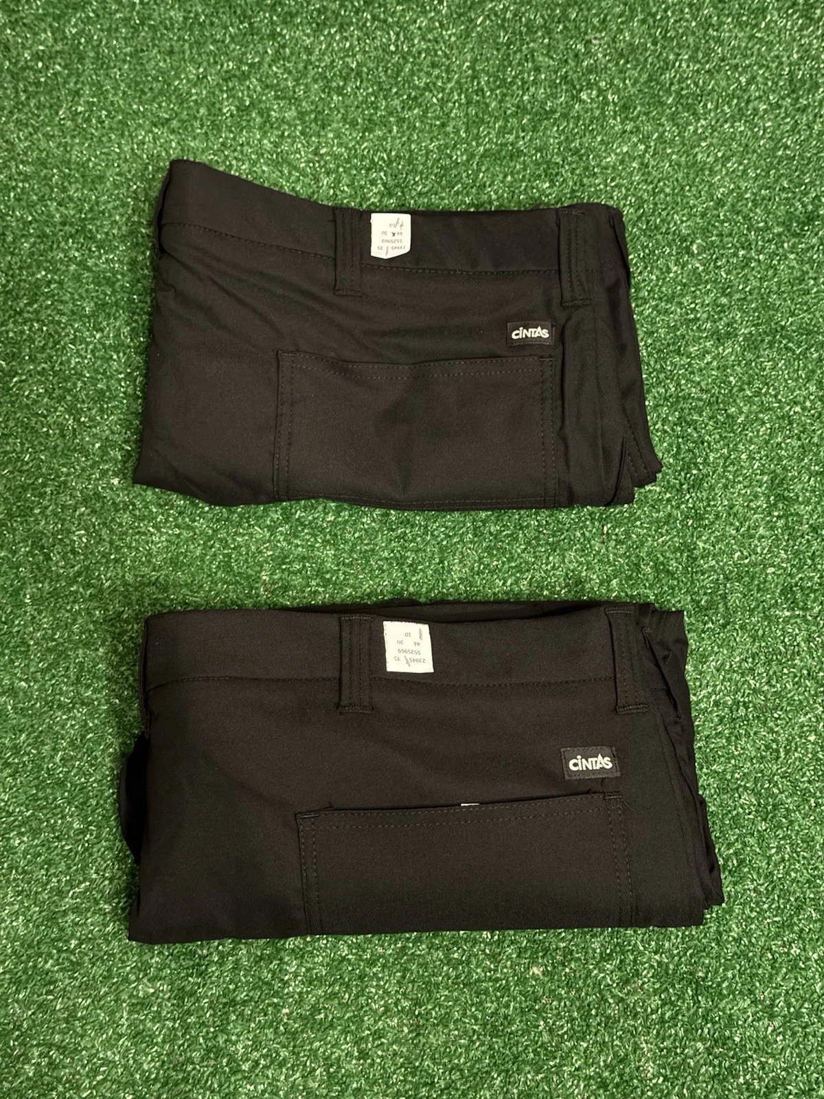 NEW (2) Cintas NEW 23945-35 Men’s Size 44X30 Black Uniform Stretch Work Pants