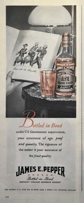 James E. Pepper Bourbon Whiskey Lexington KY Vintage Print Ad 1945