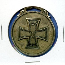 1914 Imperial German World War WWI Medal Iron Cross Charm Necklace Pendant