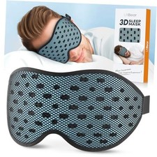 Breathable Sleep Mask, 3D Eye Mak Sleep for Side Sleepers Women Men, Ice Blue