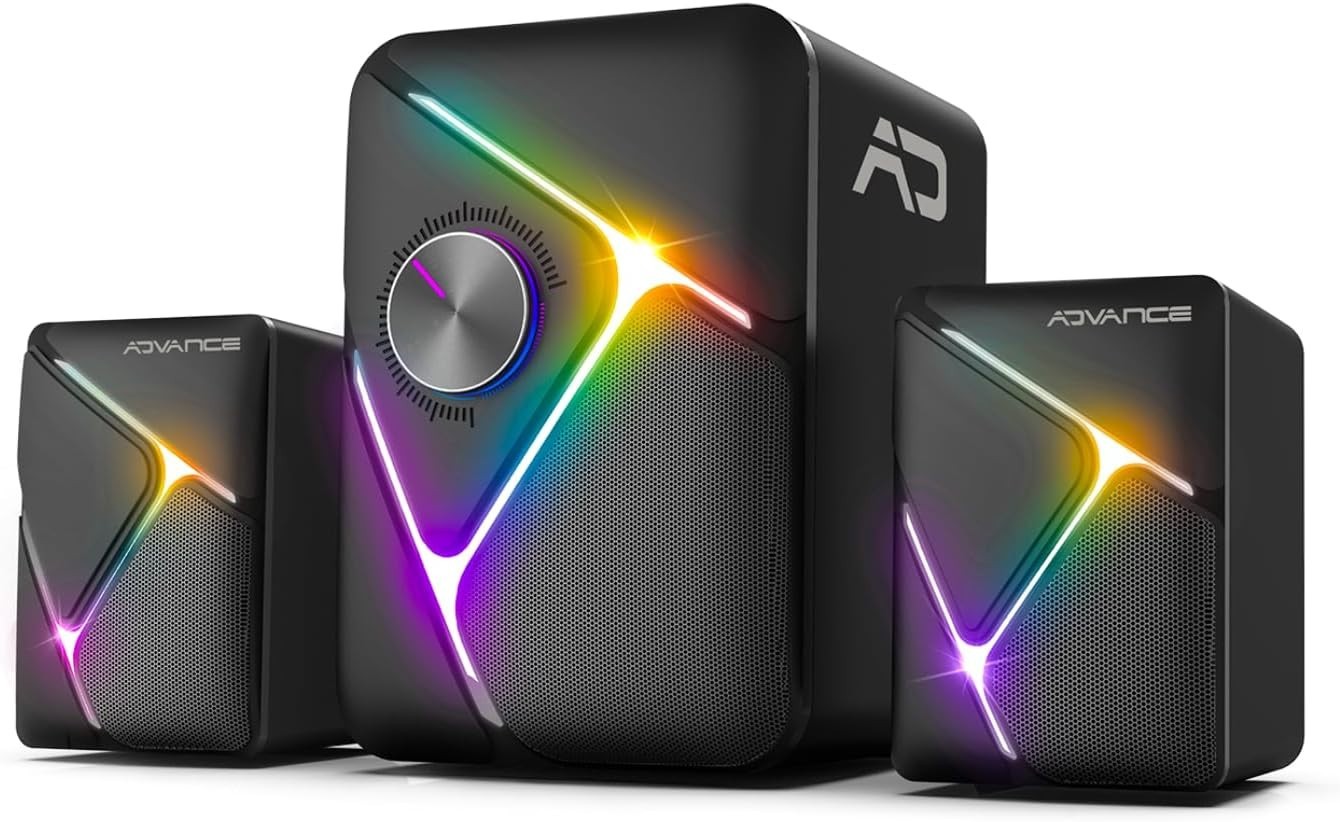 Enceintes PC 2.1 Advance SoundPhonic avec caisson de basse USB et RGB