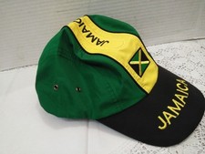JAMAICA Embroidered Adjustable Baseball Cap/Hat Black Yellow W/Flag READ