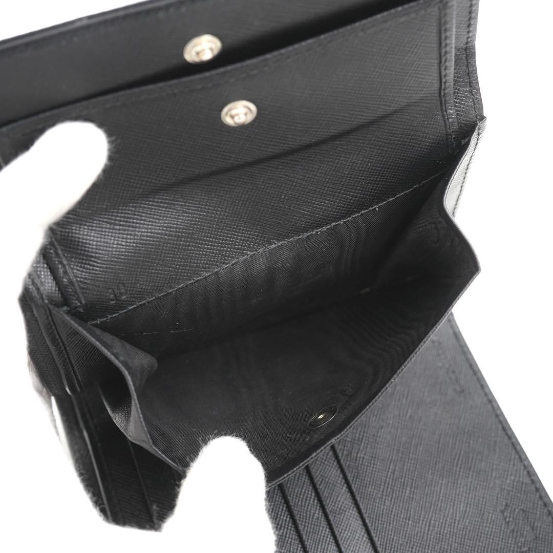 Prada Mini Wallet Triangular Plate Nylon Black Go… - image 4