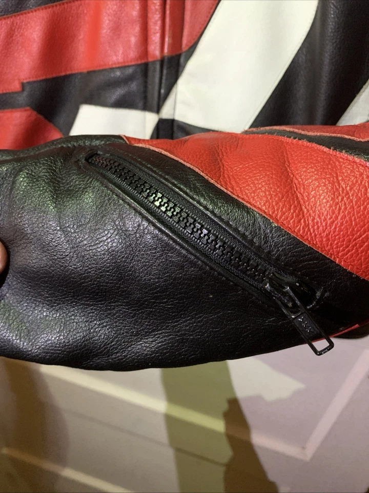 Jaqueta de corrida de couro rara Honda anos 90 produto oficial licenciado, masculina tamanho 48 - Imagem 2 de 4