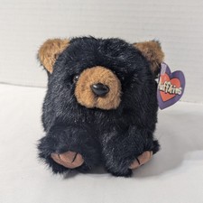 Puffkins Plush Benny the Bear Black Brown 1997 Stuffed Animal Beanie Collectible