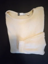 Morgan Taylor [Italy] Lambswool & Angora Cream Vintage Sweater Pockets Sz S EUC