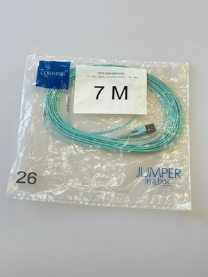 Corning 7979-OM4-B50-07M Fiber Patch Cables, LC to LC, Aqua, Multimode (OM4), 7M
